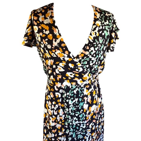 Blue Rain Womens Wrap Dress Small Multicolor Floral Short Sleeve Lightweight - Picture 5 of 12